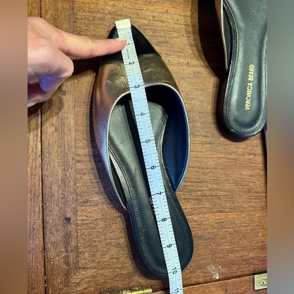 NEW Veronica Beard Carlotta Leather Cap-Toe Gold & Black Flats Sz US-6 - Picture 12 of 12